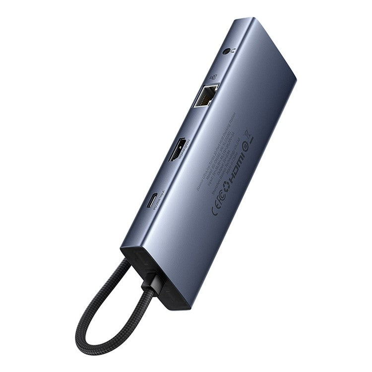 BASEUS UItraJoy Series 10-Port HUB Adapter USB-C Docking Station Type-C to HD / VGA / USB3.0 / PD / RJ45 / SD / TF / 3.5mm, Dark Grey
