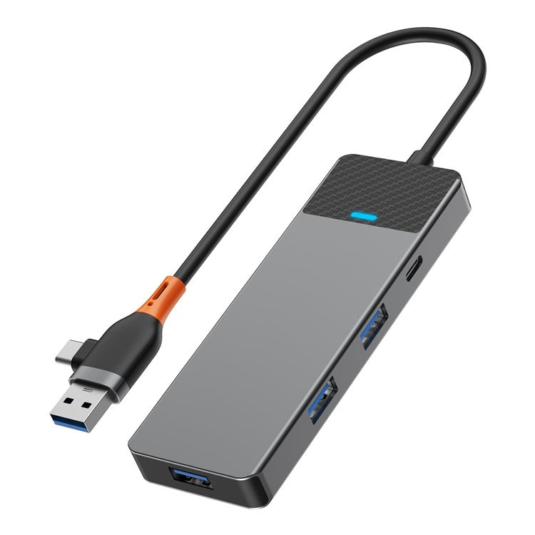 WIWU A431C Linker Series USB-A&C Hub Adapter 4-in-1 Portable Docking Station with 3 USB3.0+USB-C 3.0