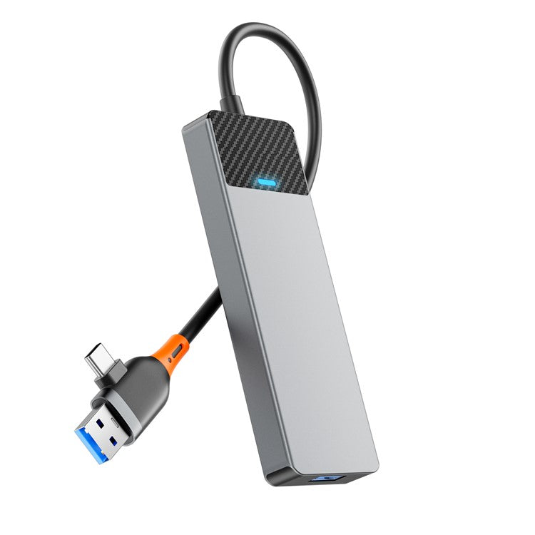 WIWU A431C Linker Series USB-A&C Hub Adapter 4-in-1 Portable Docking Station with 3 USB3.0+USB-C 3.0