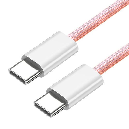 UC-072-BL-1.0M Type-C USB-C Male to Male USB 2.0 Data Cable 65W Fast Charging Cord (OD=3MM) - Pink