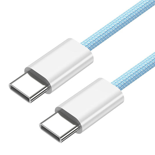 UC-072-BL-1.0M Type-C USB-C Male to Male USB 2.0 Data Cable 65W Fast Charging Cord (OD=3MM) - Blue