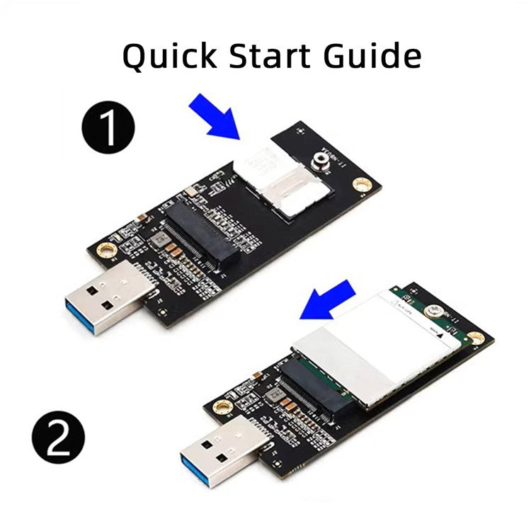 EP-026 NGFF M.2 Key-B WWAN to USB 3.0 Adapter Riser Card with SIM Slot for 3G / 4G / 5G LTE Wireless Module Modem Card