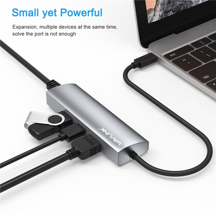 WAVLINK WL-UHP3408 4-in-1 Type-C to HD+2xUSB3.0+Gigabit RJ45 Docking Station USB Hub Adapter