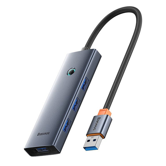 BASEUS UltraJoy Series Connection Hub USB Adapter to 4 x USB 3.0 + Type-C 5V - Space Grey