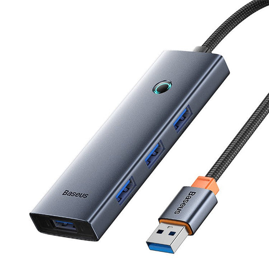 BASEUS UltraJoy Series 150CM Cable USB Adapter Hub Convert to 4 x USB 3.0 + Type-C 5V - Space Grey