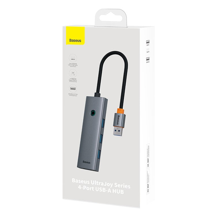 BASEUS UltraJoy Series 150CM Cable USB Adapter Hub Convert to 4 x USB 3.0 + Type-C 5V - Space Grey