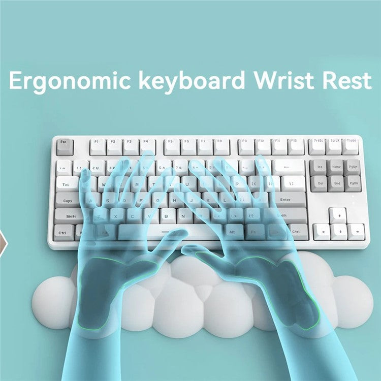 PIWIJOY Marshmallow Wrist Rest Cushion Pad Ergonomic Keyboard Wrist Support with Memory Foam - Blue+Pink