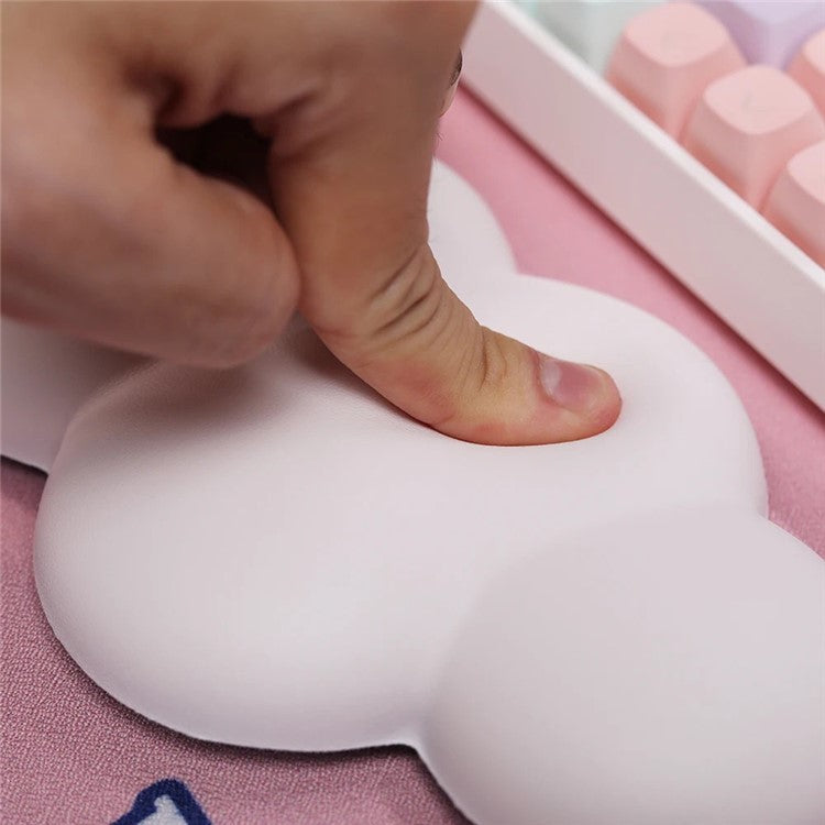 PIWIJOY Marshmallow Wrist Rest Cushion Pad Ergonomic Keyboard Wrist Support with Memory Foam - Blue+Pink