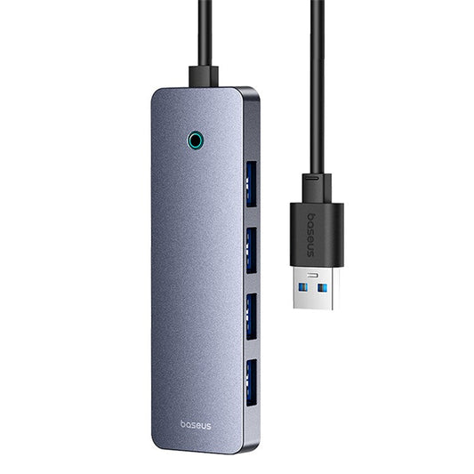 BASEUS UltraJoy Series BS-OH080 100cm Mini Docking Station 4-Port USB3.0 HUB Lite with Type-C 5V, Dark Grey