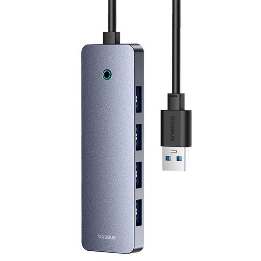 BASEUS UltraJoy Series BS-OH080 200cm 4-Port USB3.0 HUB Lite Adapter Docking Station with Type-C 5V, Dark Grey