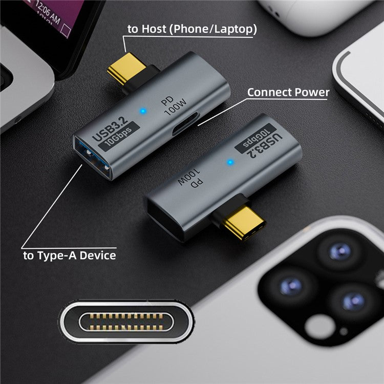 UC-035-PD 10Gbps Type-C to USB 3.0 Female OTG 100W PD Power Adapter for Laptop Tablet Phone