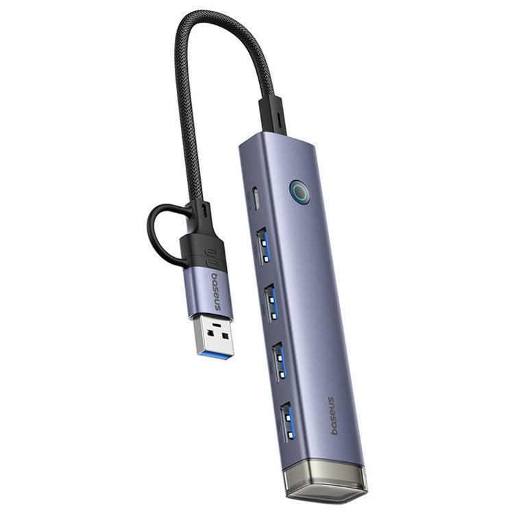 BASEUS UltraJoy Series BS-OH184 USB Hub USB-A / Type-C to 4xUSB 3.0 + Type-C Adapter - Grey