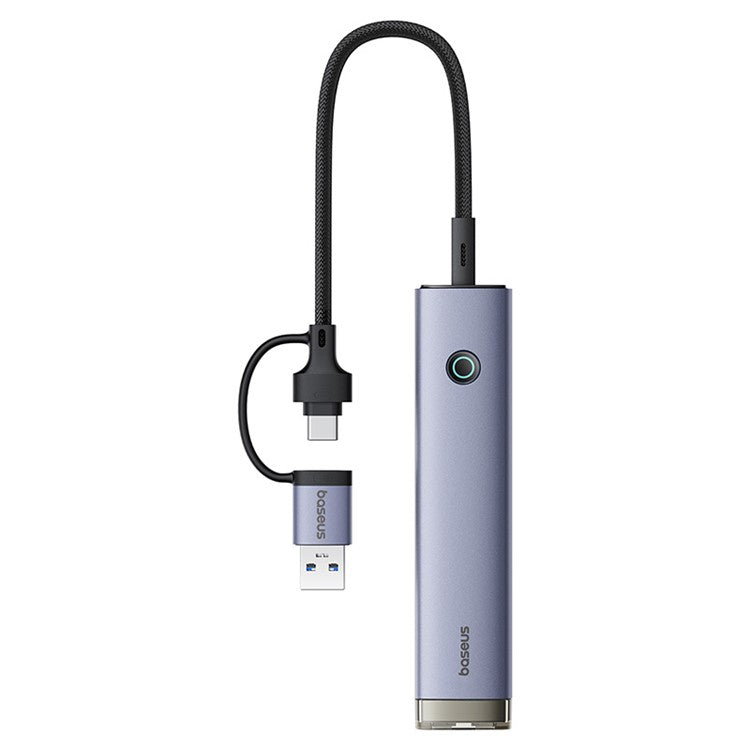 BASEUS UltraJoy Series BS-OH185 USB Hub USB-A / Type-C to 3xUSB 3.0 + RJ45 + Type-C Adapter - Grey