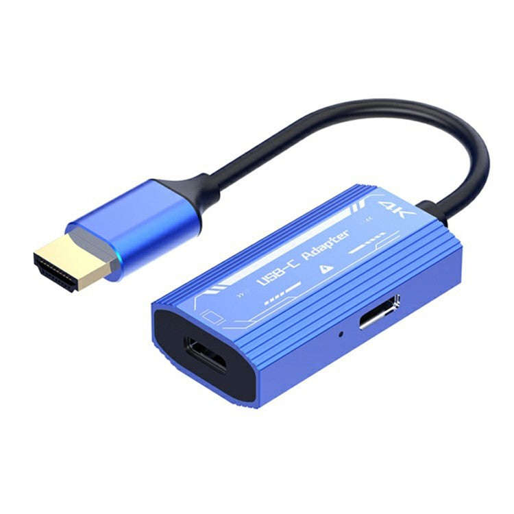 H161 4K 60Hz HDMI Male to Dual Type-C Female Video Adapter Aluminum Alloy Converter