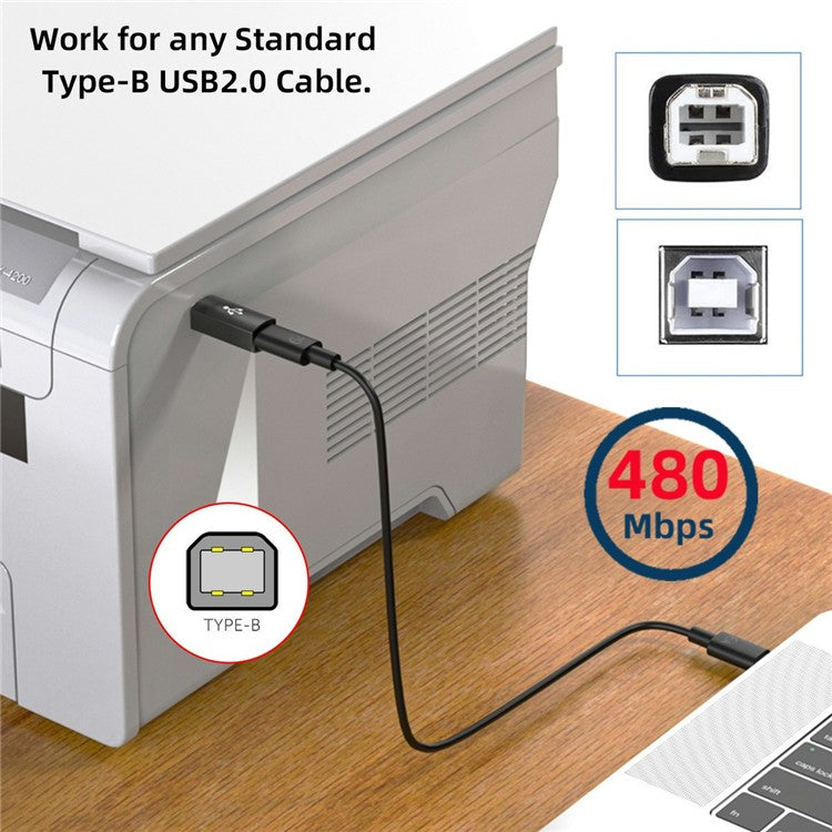 U2-010-MM 2Pcs USB 2.0 B Type Female to Mini USB & Micro Male Extension Adapter for Printer Phone Disk
