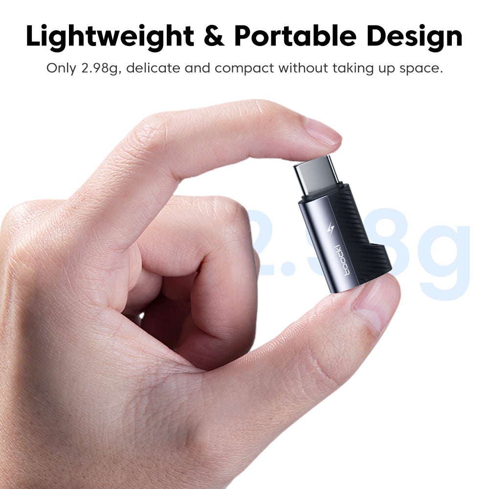 TOOCKI TQ-OTG11 USB-C Male to iP Female 60W Data Adapter 480Mbps Data Transmission - Grey