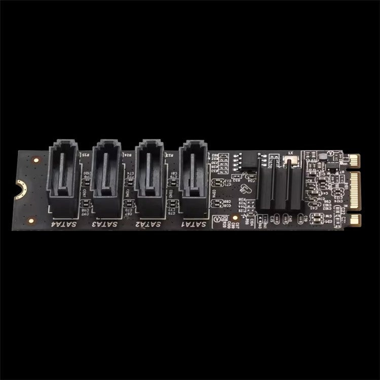 TXB184 Key-M Key-B M.2 NVME Adapter Card PCI-E 3.0 to 4-port SATA3.0 Expansion Card