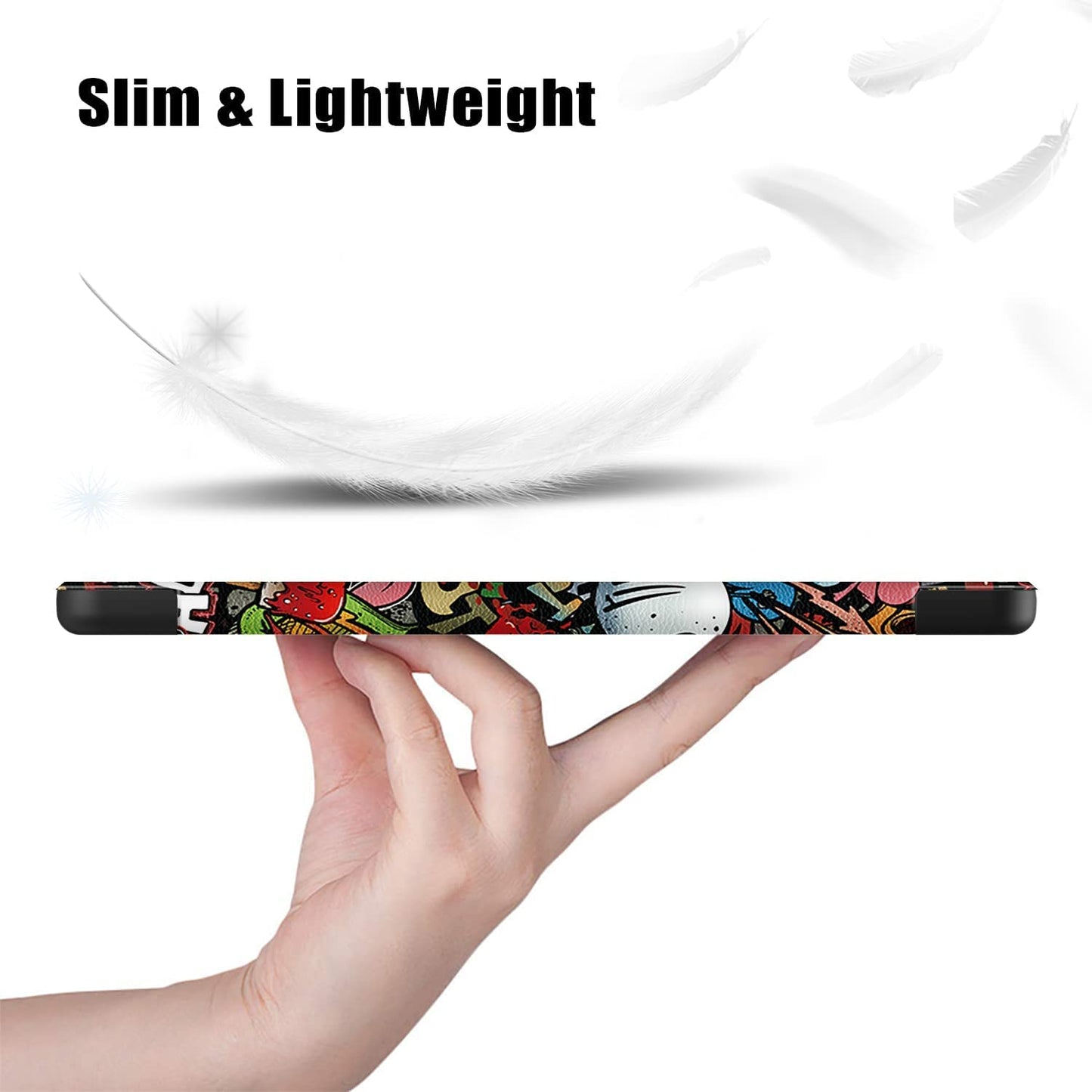 PU Leather Case for Huawei MatePad SE 10.4-inch, Pattern Printing Tri-fold Stand Tablet Cover - Graffiti