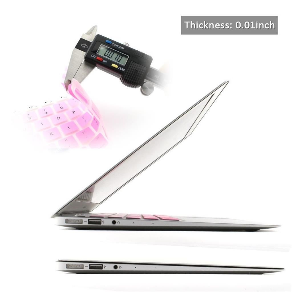 English Silicone Keyboard Cover Protector for Macbook Air 13" 15" 17"  Pink