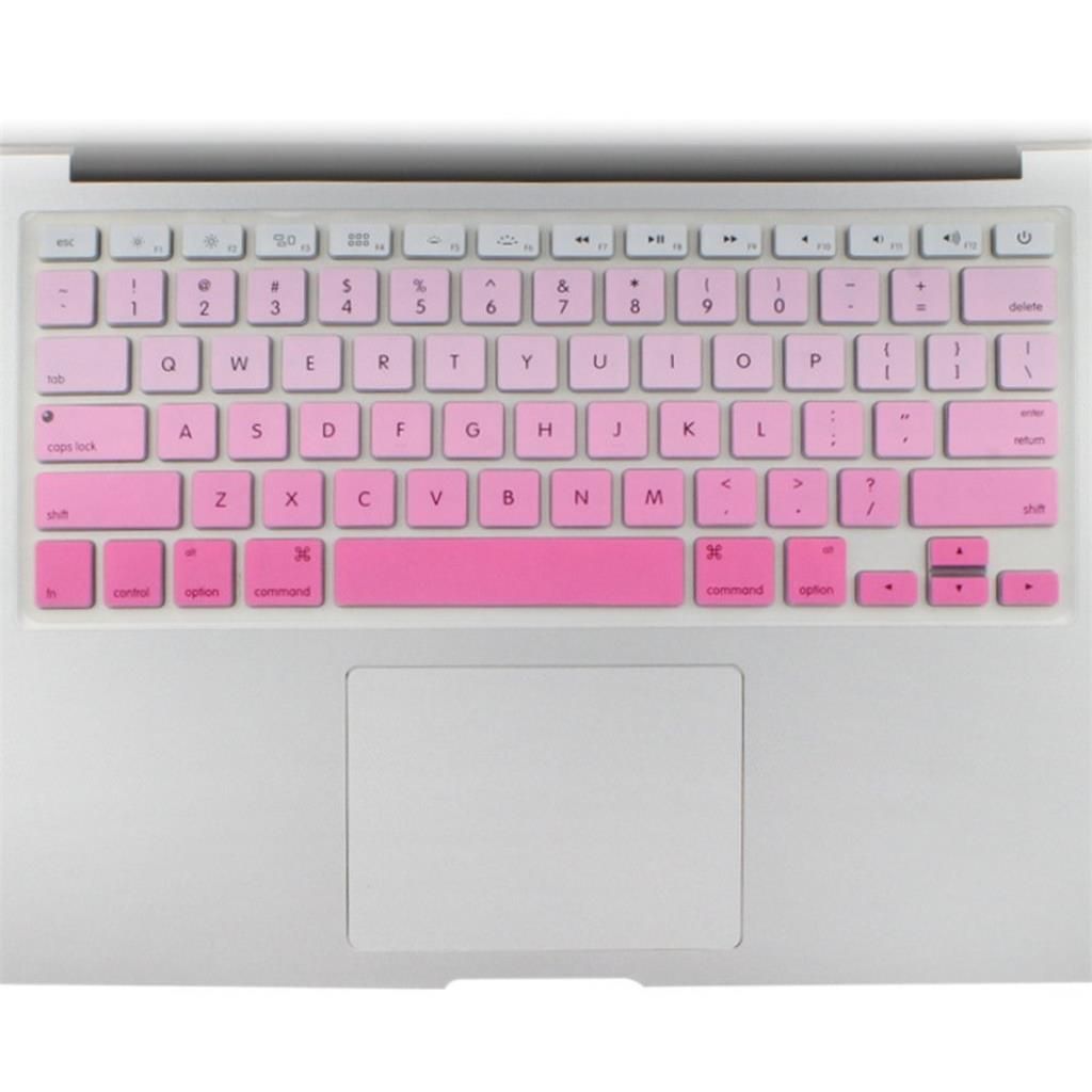 English Silicone Keyboard Cover Protector for Macbook Air 13" 15" 17"  Pink
