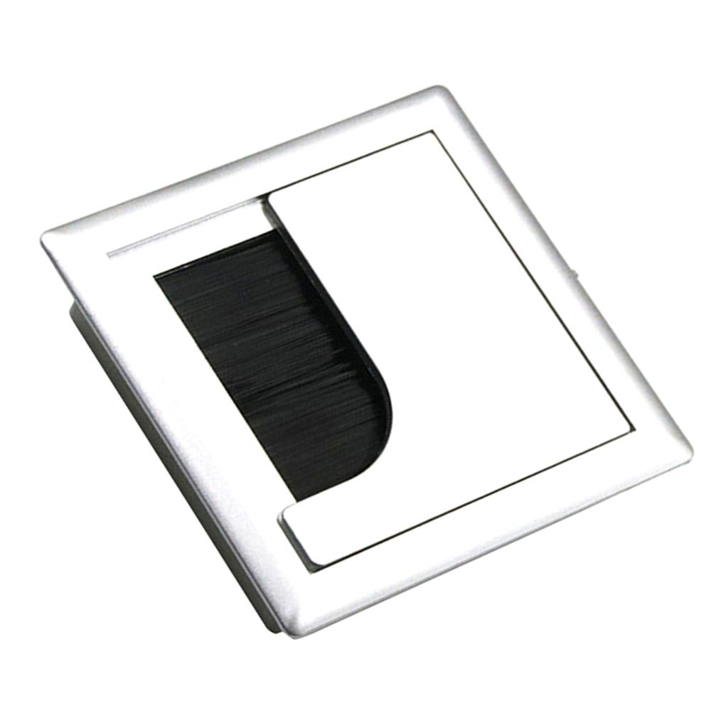 80mm Aluminum Grommet Cable Wire Hole Cover Holder for Computer Table Desk