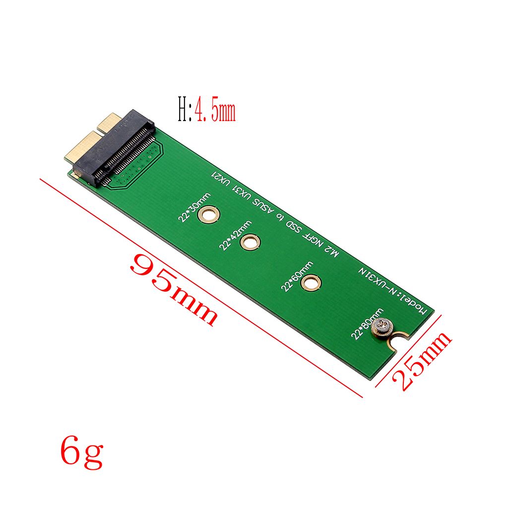 M.2 NGFF B+M Key SSD to 6+12Pin Adapter Card for ASUS UX31 UX21 Laptop