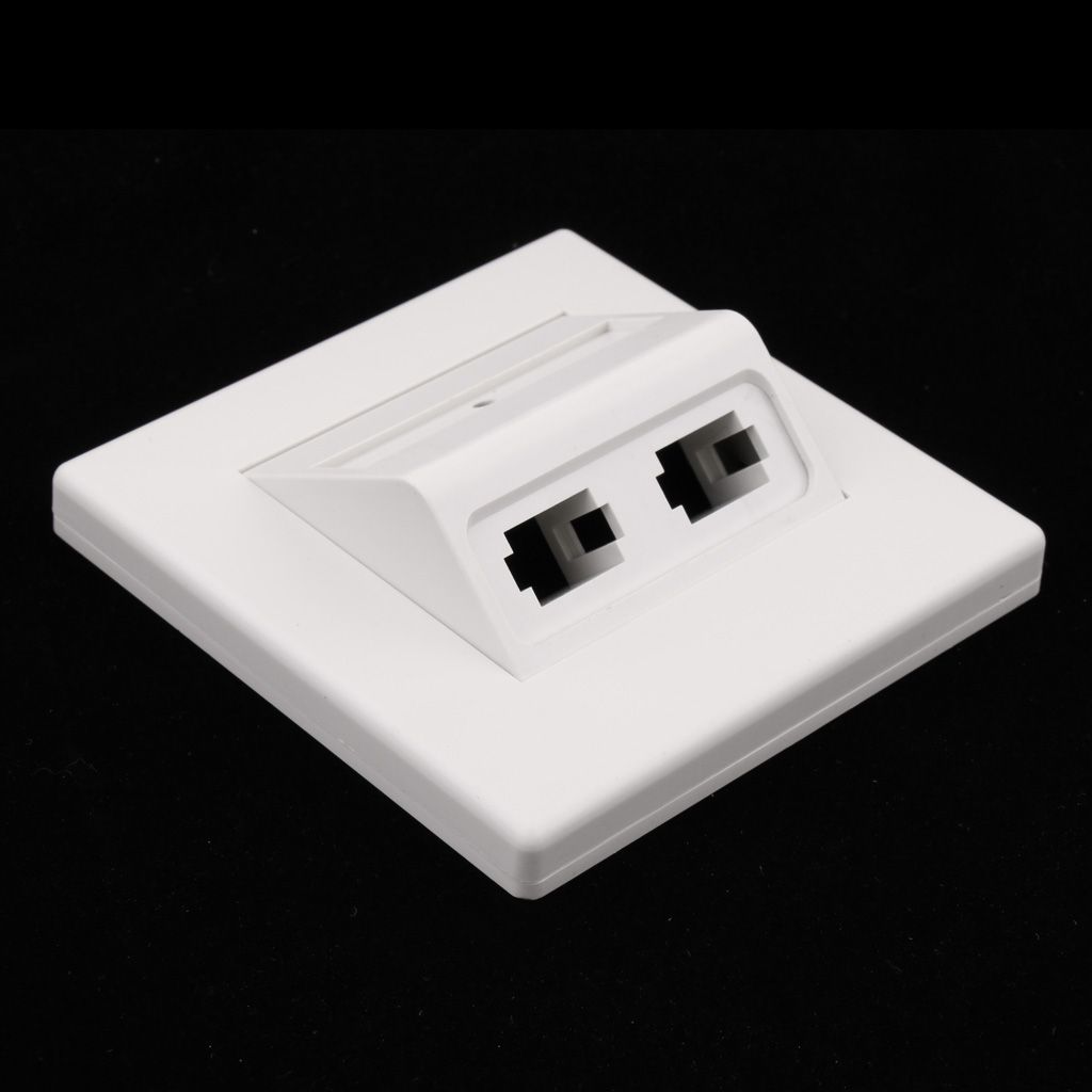 Plastic SC/LC Fiber Optic Patch Cord Adapter 2 Sockets Wall Plate Panel