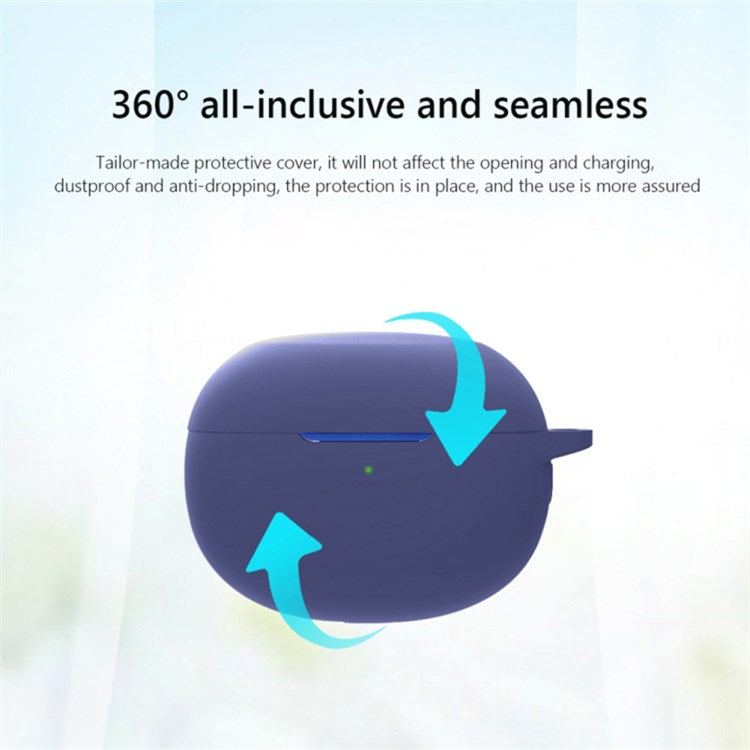 For Realme Buds Air 3 Bluetooth Earphone Charging Case Drop-proof Shell Soft Silicone Cover with Hanging Buckle - Green