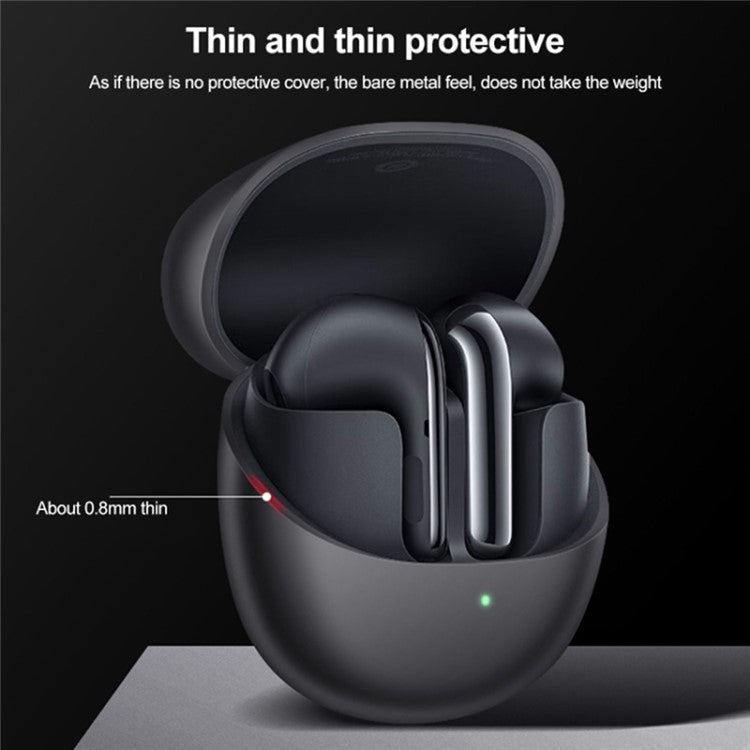 For Xiaomi Buds 4 Bluetooth Earphone Charging Bin Case Flexible Silicone Sleeve Full Protection Cover - White