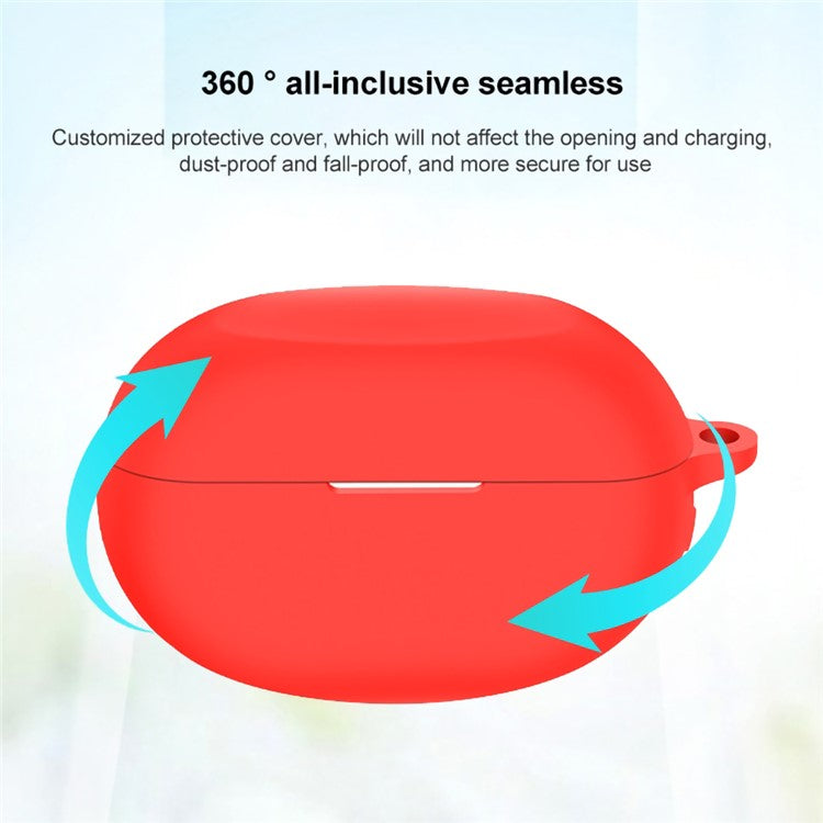 For Realme Buds Air 5 Pro Silicone Cover Case TWS Bluetooth Earphone Charging Bin Sleeve with Buckle - Green