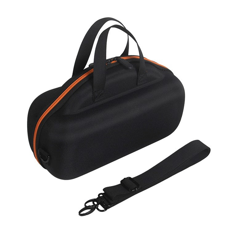 For Bose Soundlink Max Oxford Cloth+ EVA Storage Case Bluetooth Speaker Carrying Bag with Shoulder Strap - Black  /  Orange