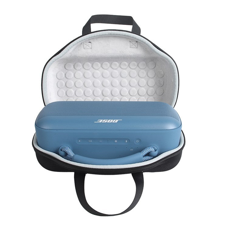 For Bose Soundlink Max Oxford Cloth+ EVA Storage Case Bluetooth Speaker Carrying Bag with Shoulder Strap - Black  /  Grey