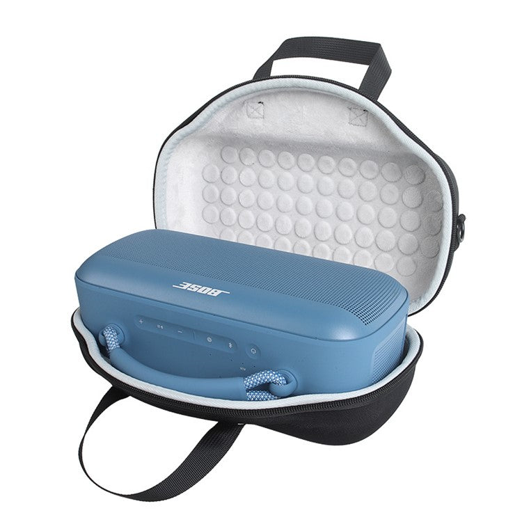 For Bose Soundlink Max Oxford Cloth+ EVA Storage Case Bluetooth Speaker Carrying Bag with Shoulder Strap - Black  /  Grey
