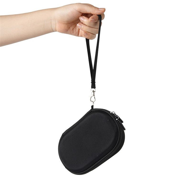 For JBL Clip 5 Bluetooth Speaker Storage Bag EVA Hard Case with Carabiner and Hand Strap - Black