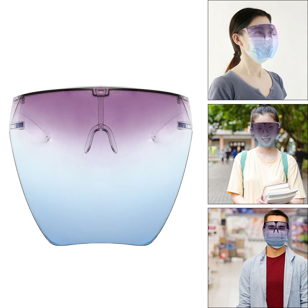 Full Face Shield Protective Guard Transparent Glasses Visor Purple Blue