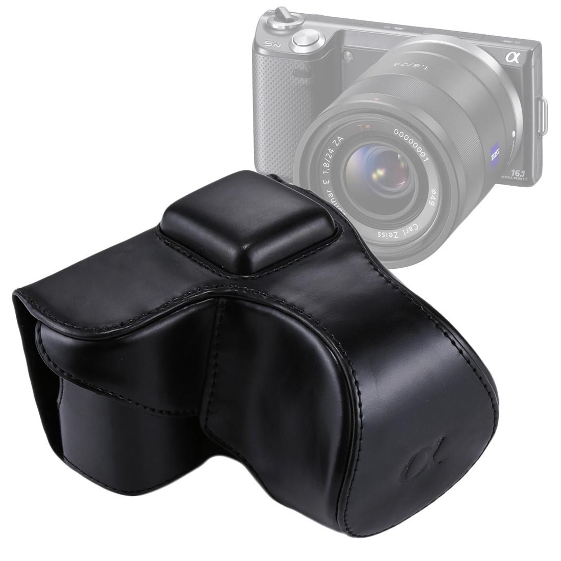 Full Body Camera PU Leather Case Bag with Strap for Sony NEX 5N / 5R / 5T (Black)