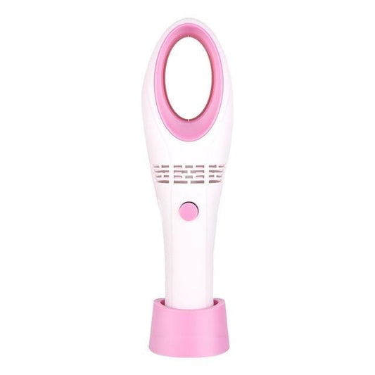 USB Handheld Mini Cooler Leafless Fan Rechargeable Portable (White)