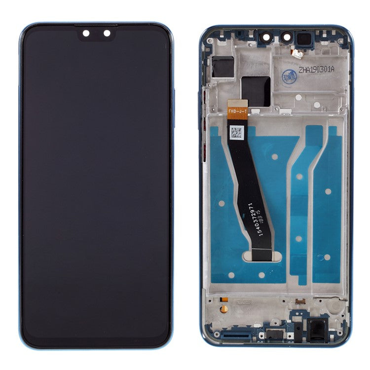 LCD Screen Display Digitizer Assembly with Frame (Without Logo) for Huawei Y9 (2019) / Enjoy 9 Plus - Blue