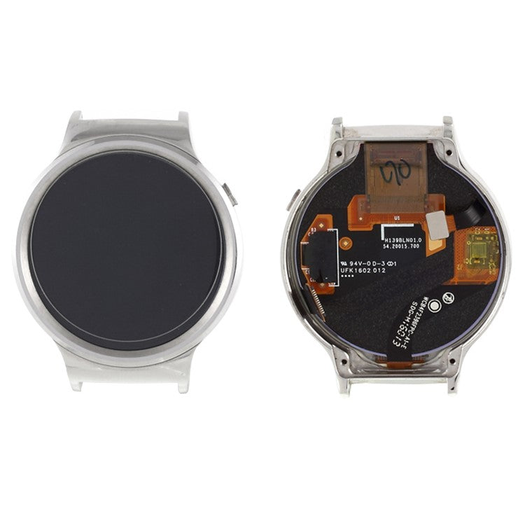 OEM LCD Screen and Digitizer Assembly with Frame for Huawei Watch 2015 1.4" - Silver