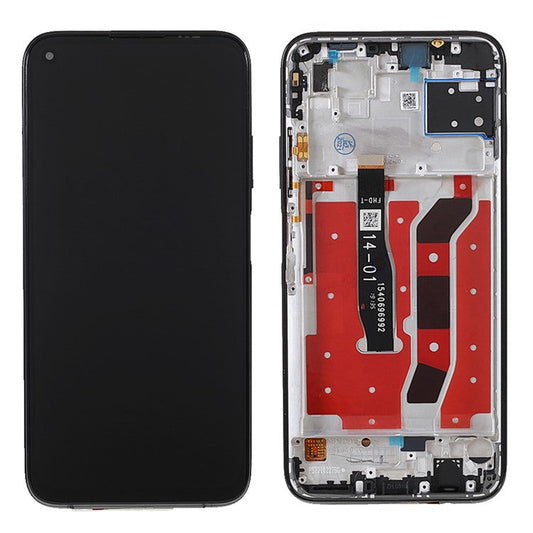 For Huawei P40 lite 4G/nova 6 SE LCD Display Screen and Digitizer Assembly + Frame Replacement Parts (without Logo) - Black