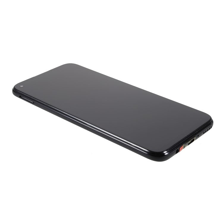 For Huawei P40 lite 4G/nova 6 SE LCD Display Screen and Digitizer Assembly + Frame Replacement Parts (without Logo) - Black