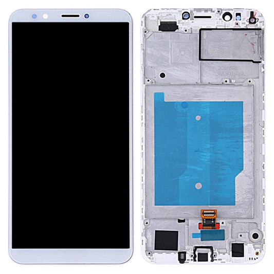 Grade B LCD Screen and Digitizer Assembly + Frame Replacement Part for Huawei Y7 (2018) / Y7 Prime (2018) / Y7 Pro (2018) - White