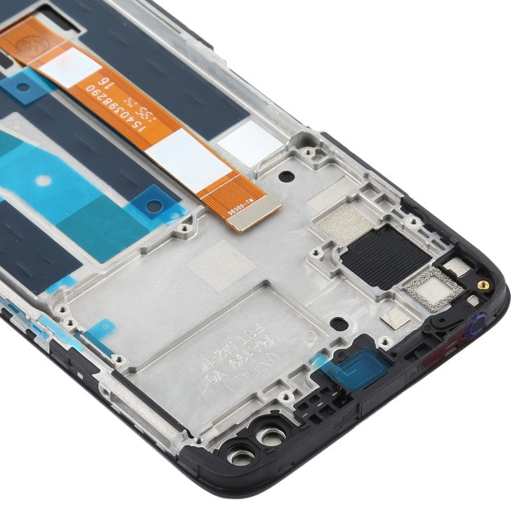 OEM LCD Screen and Digitizer Assembly + Frame Repair Part for Realme 6 Pro - Black