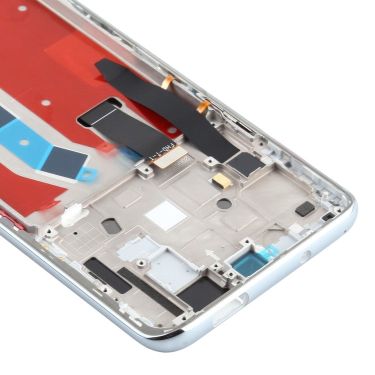 Grade B LCD Screen and Digitizer Assembly + Frame Replacement (without Logo) for Honor X10 5G - Silver
