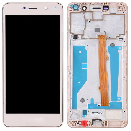 Grade B LCD Screen and Digitizer Assembly + Frame Replacement Part for Huawei Y5 (2017) - Gold