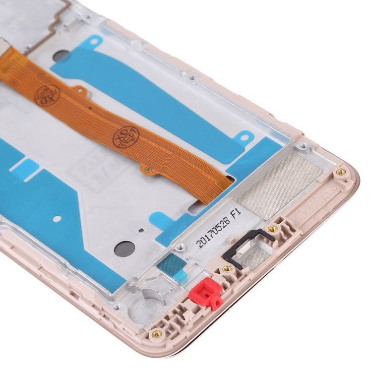 Grade B LCD Screen and Digitizer Assembly + Frame Replacement Part for Huawei Y5 (2017) - Gold