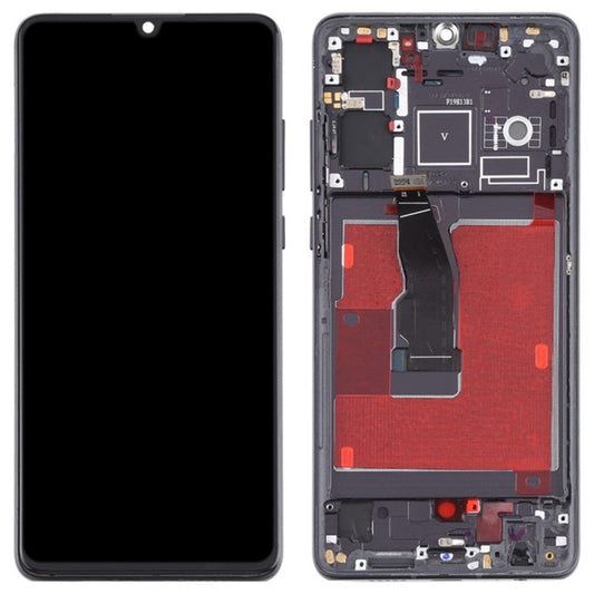 For Huawei P30 Grade C OLED Screen and Digitizer Assembly + Frame Replacement Part (without Logo) - Black