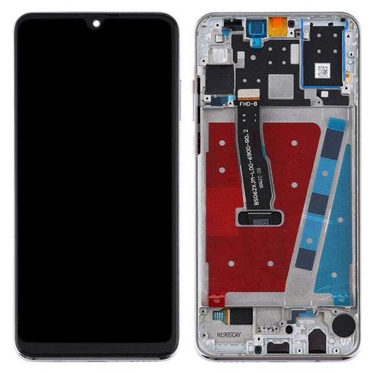 For Huawei P30 Lite (48MP Camera) Grade C LCD Screen and Digitizer Assembly + Frame Replacement Part (without Logo) - Silver