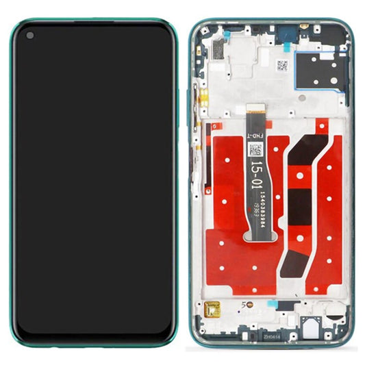 For Huawei nova 7i Grade C LCD Screen and Digitizer Assembly + Frame (without Logo) - Green