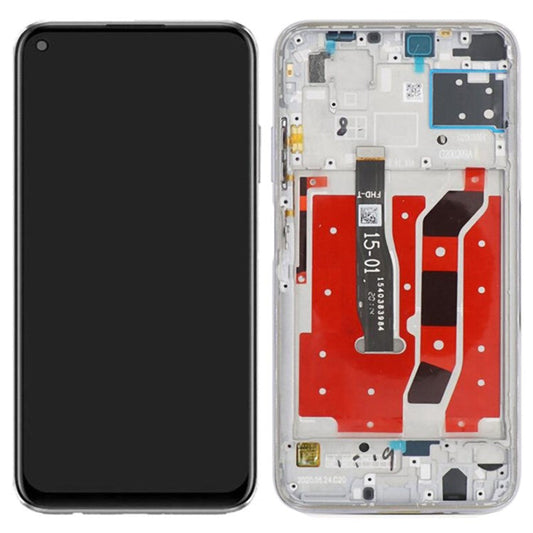 For Huawei nova 7i Grade C LCD Screen and Digitizer Assembly + Frame (without Logo) - Silver